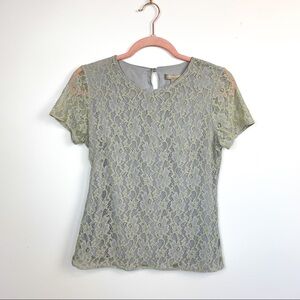 Grey & Yellow Lacy Banana Republic Top